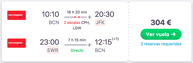 Vuelo barato a Nueva York